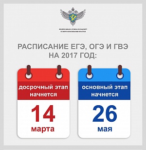 Опубликован проект расписания ЕГЭ-2017 Опубликован проект расписания ЕГЭ-2017